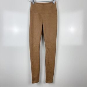 White House Black Market Runway Leggings Tan Faux Suede Snakeskin Print Size 00